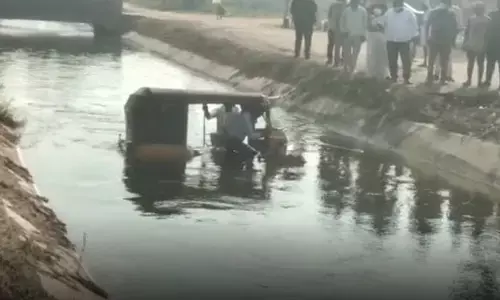 Students suffer injuries as auto falls in canal