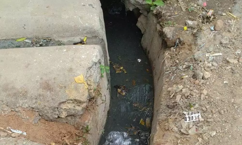 Domestic water stagnated in the drain