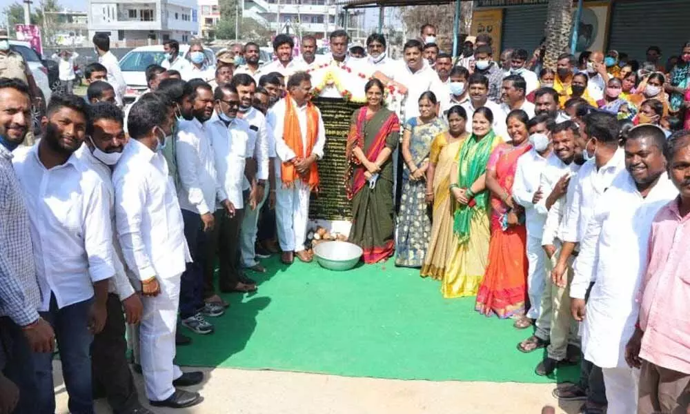 Educational Minister Sabitha Indra Reddy lays foundation stone for development works