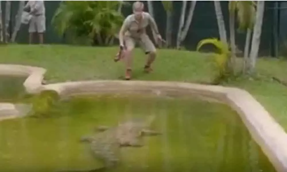 Watch The Trending Video Of Robert Irwin Running For His Life After Crocodile Chased Him