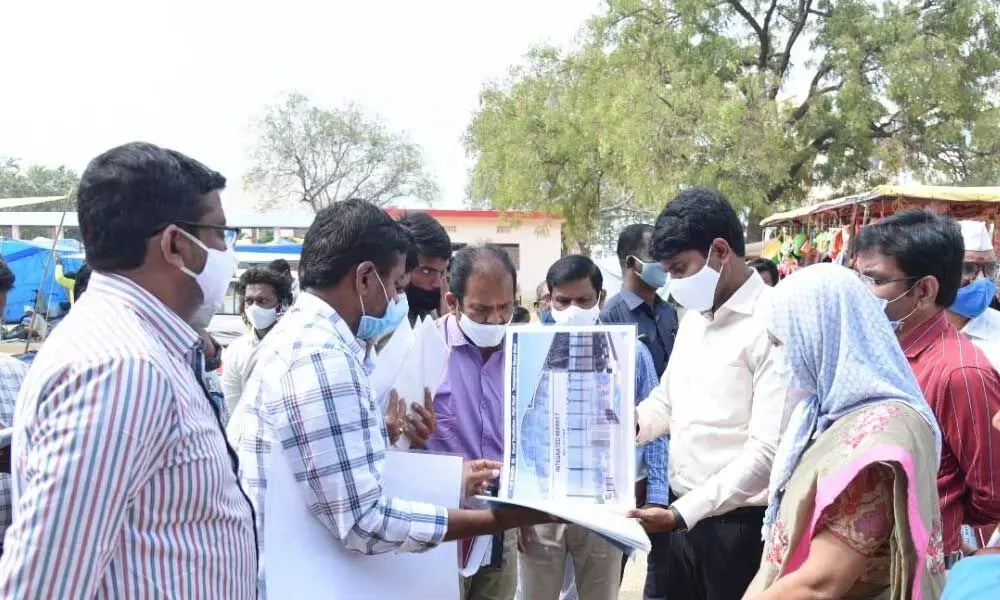 Collector C Narayanareddy during an inspection visit in Nizamabad on Wednesday