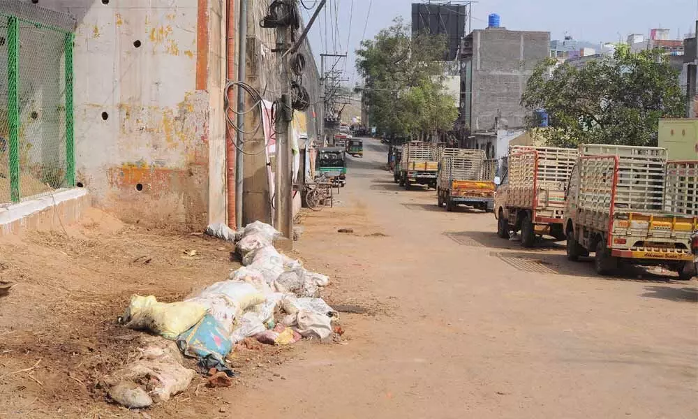 Vehicles parked on the road