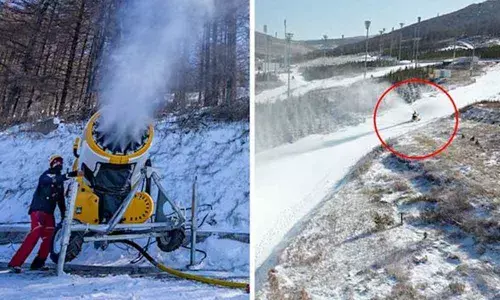 Winter Olympics on man-made snow