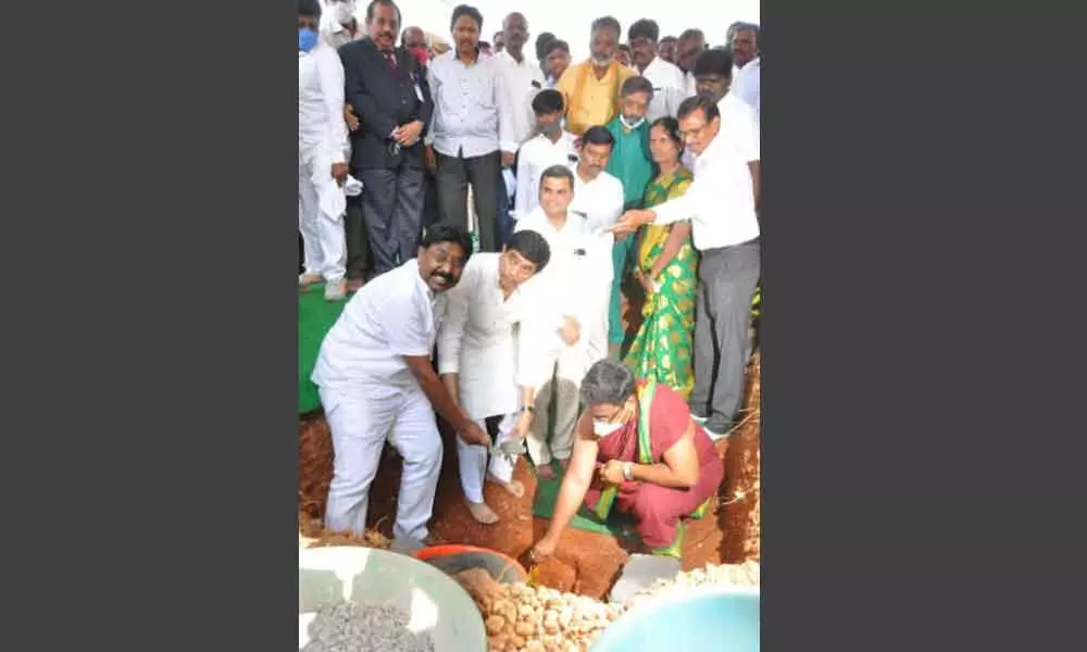 Minister Buggana Rajendranath Reddy lays stone for Silver Jubilee Degree College, Cluster varsity