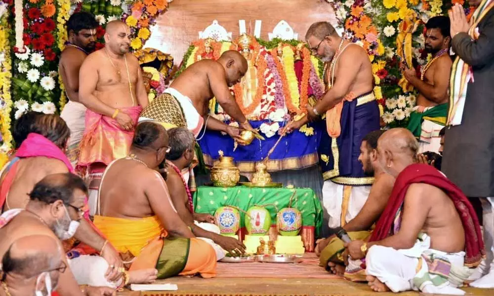 Sri Lakshmi Narasimha Swamy Kalyana Mahotsavam celebrated with great fervor at Antarvedi