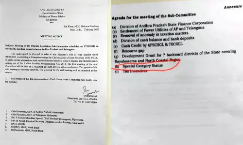 Centre sets up three-member committee on AP Bifurcation issues, Special Category Status included