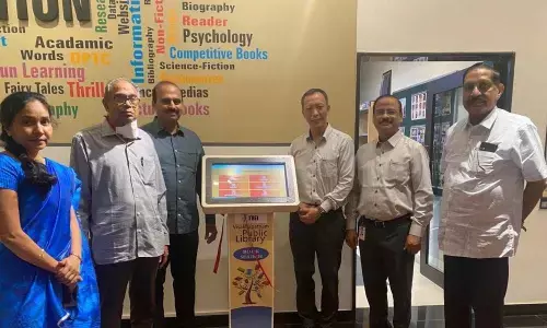 A book-search kiosk facilitated at Visakhapatnam Public Library in Visakhapatnam