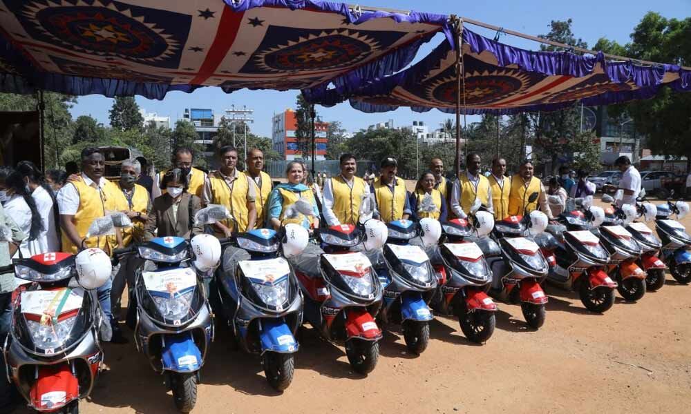 UPHC receives 12 'eSanjeevini' electric scooters as donation