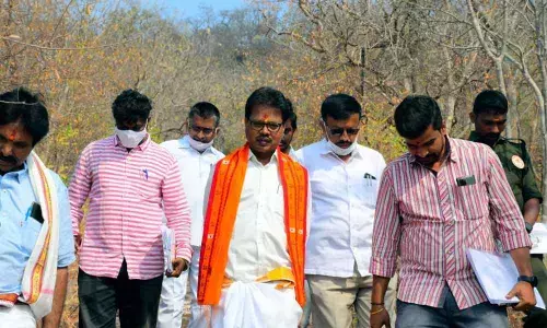 EO inspects arrangements for Sivaratri Brahmotsavams