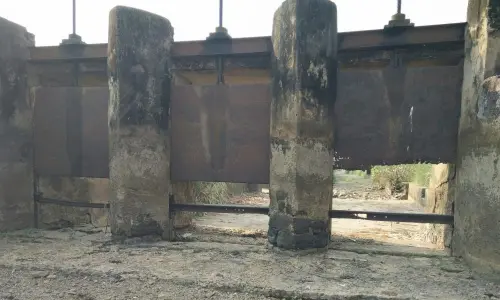 The shutters damaged at Thotavada village in Amudalavalasa mandal