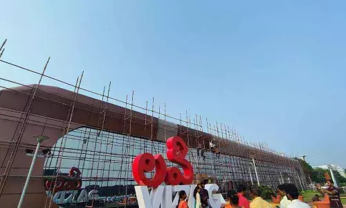 Repair works being carried out at TU-142 Museum in Visakhapatnam.  	Photos: Vasu Potnuru