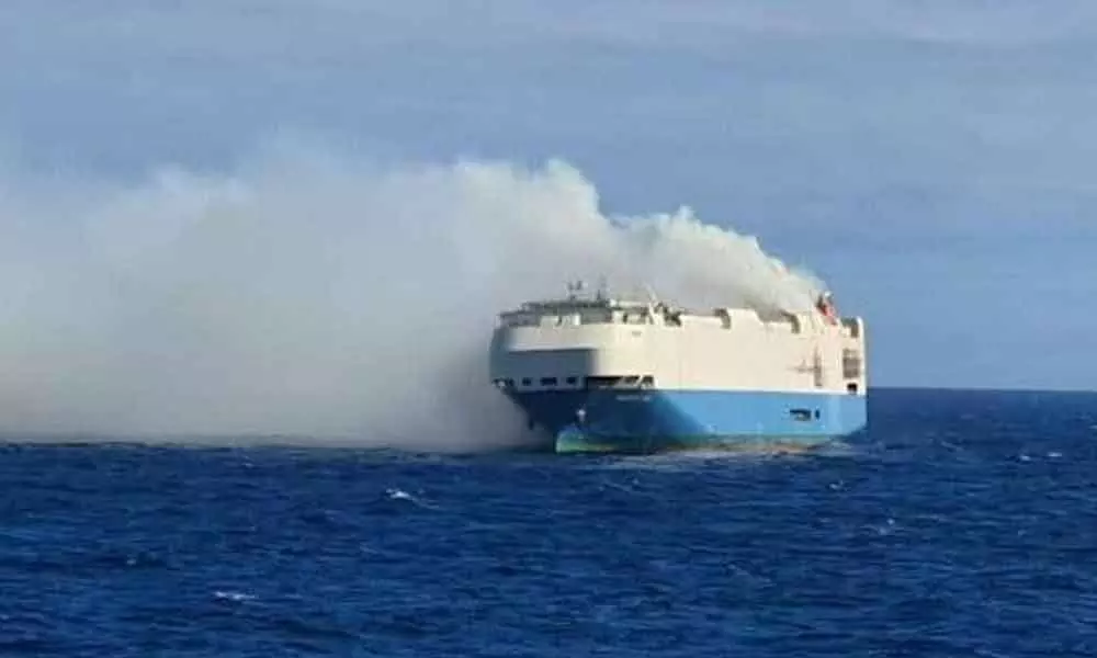 Ship with thousands of Porsches, Bentleys cars burns on Atlantic Ocean