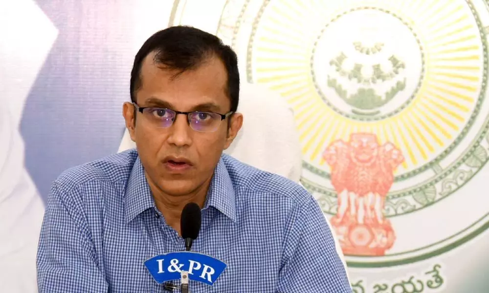 Energy secretary Nagulapalli Srikanth addressing the media at the Secretariat on Saturday