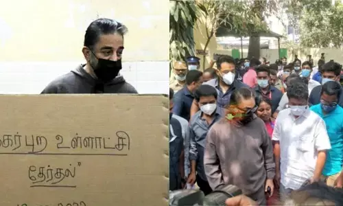 Kamal Haasan casts his vote in Tamil Nadu local body polls