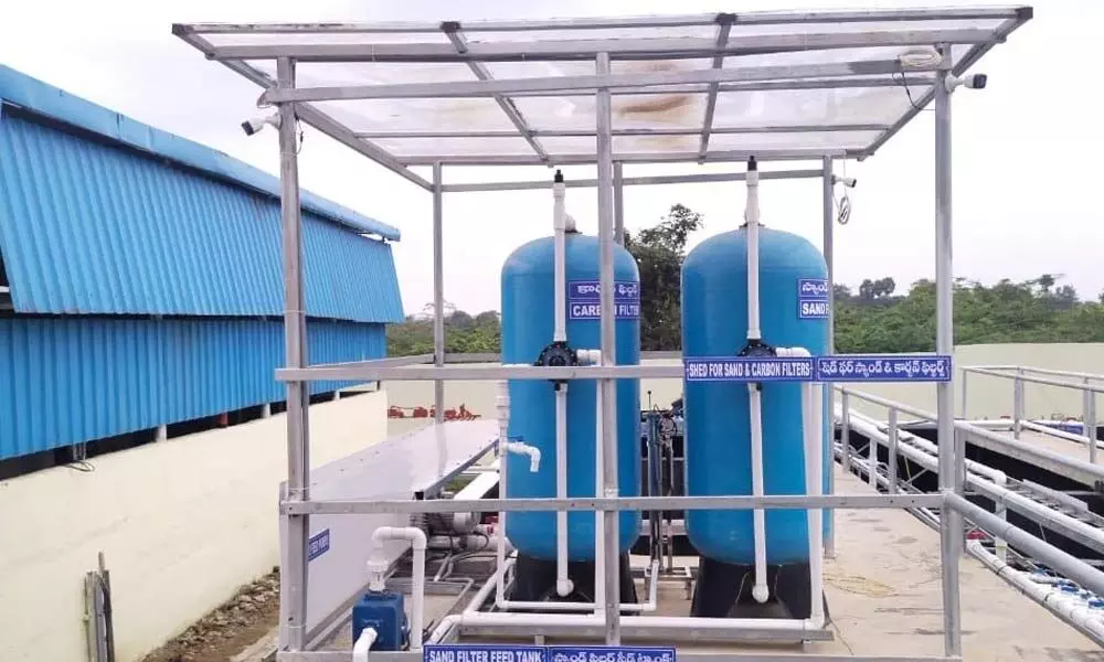 The faecal sludge treatment plant ( FSTP) ready for inauguration in Khammam