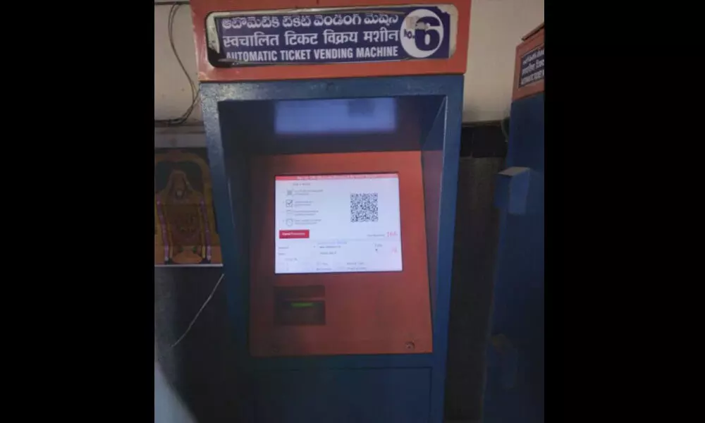 ATVM through which tickets can be booked using QR code