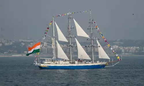 A fleet of ships and aircraft at the final rehearsals held on the eve of the PFR in Visakhapatnam on Sunday