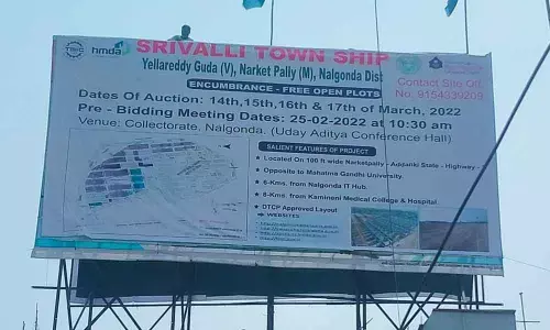 Hoarding of Sri Valli Township in Nalgonda town