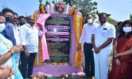 Minister G Kamalakar inaugurated a modernised Vaikunta Dhamam in Karimnagar on Wednesday.