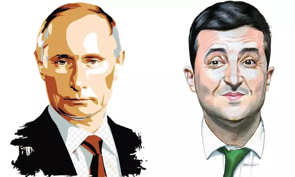 Vladimir Putin ; Volodymyr Zelensky