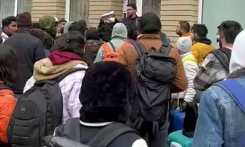 Running out of food & money, Indian students queue up outside Embassy in Kiev