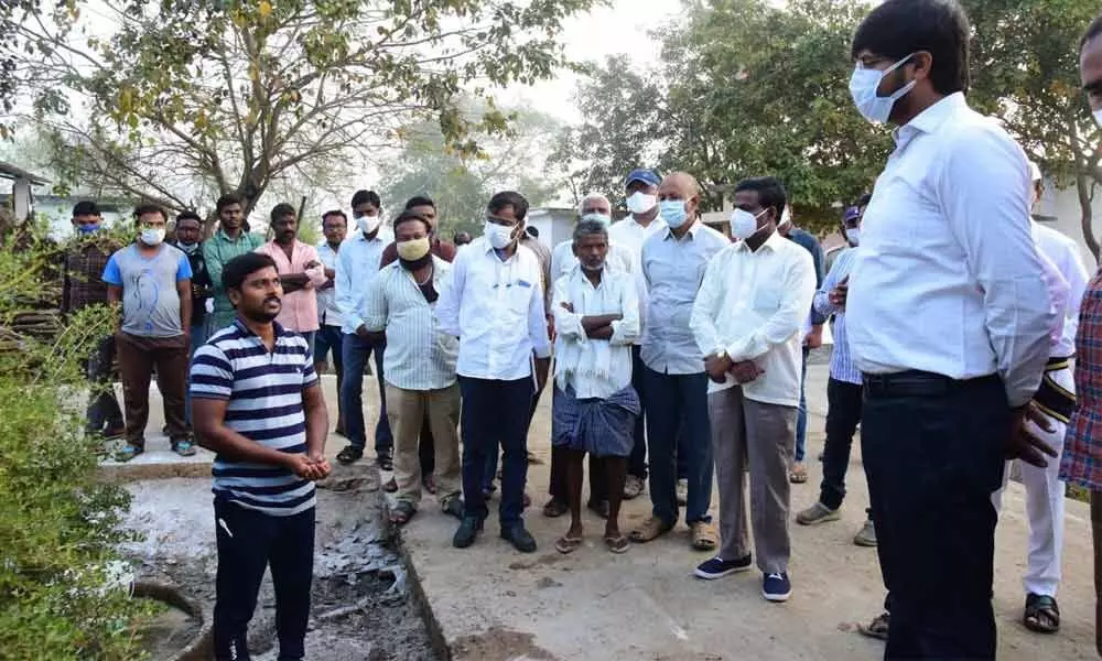 District Collector VP Gautham interacting with Dalith Bandhu beneficiaries Ropimalla  village in Madhira mandal in Khammam district on Friday