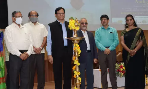 Participants at the inaugural function of ‘Aadigyan’ at SRM University, Amaravati on Saturday