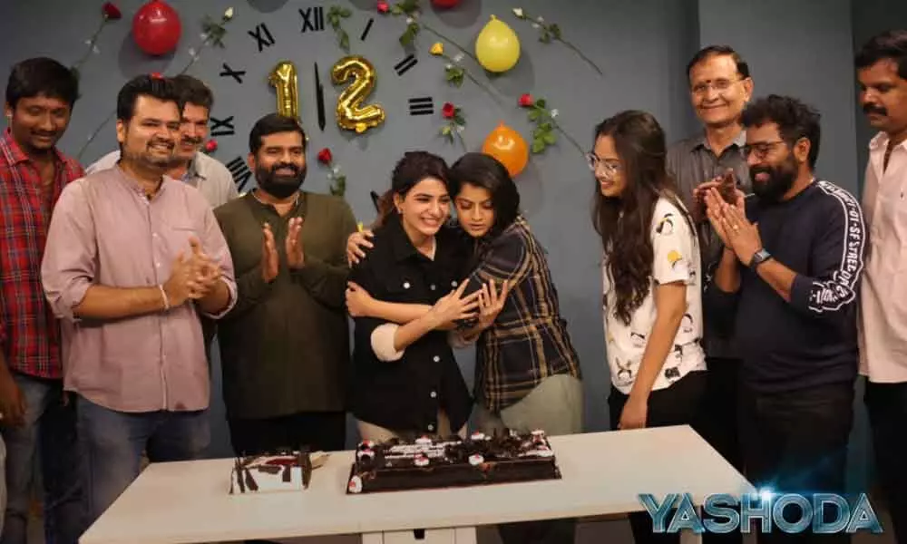 Samantha celebrated the special moment on the sets of the Yashoda movie and the team gave her a big surprise