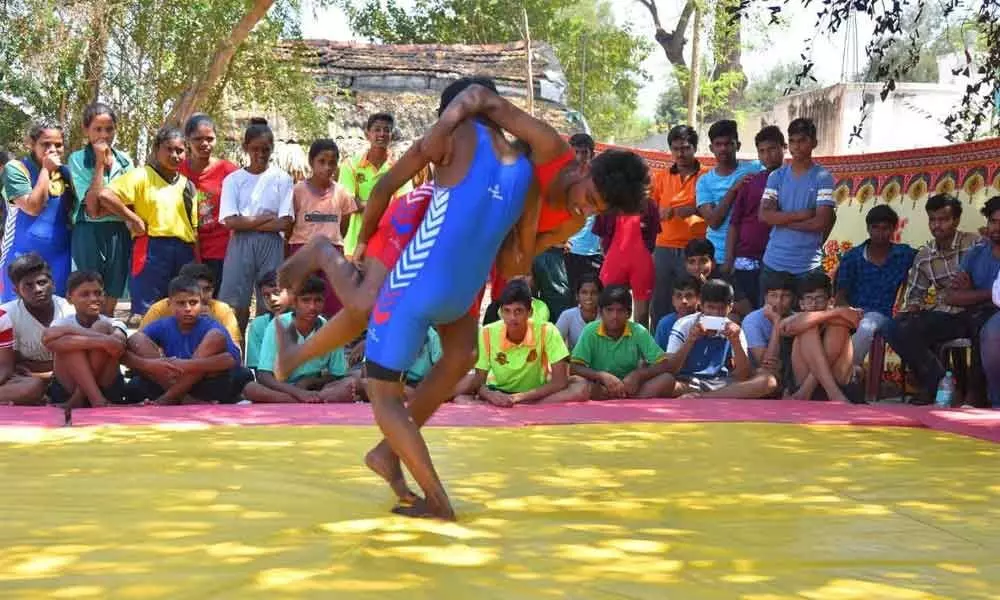 Vijayawada: SKPVV School wrestlers win laurels, medals