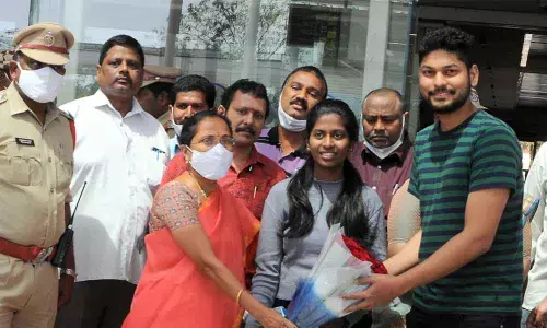 Two students from Ukraine arrive at Gannavaram Airport