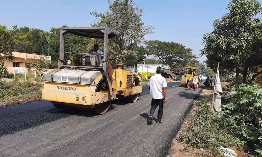 Repair works underway on Ainada and Chintalavalasa road