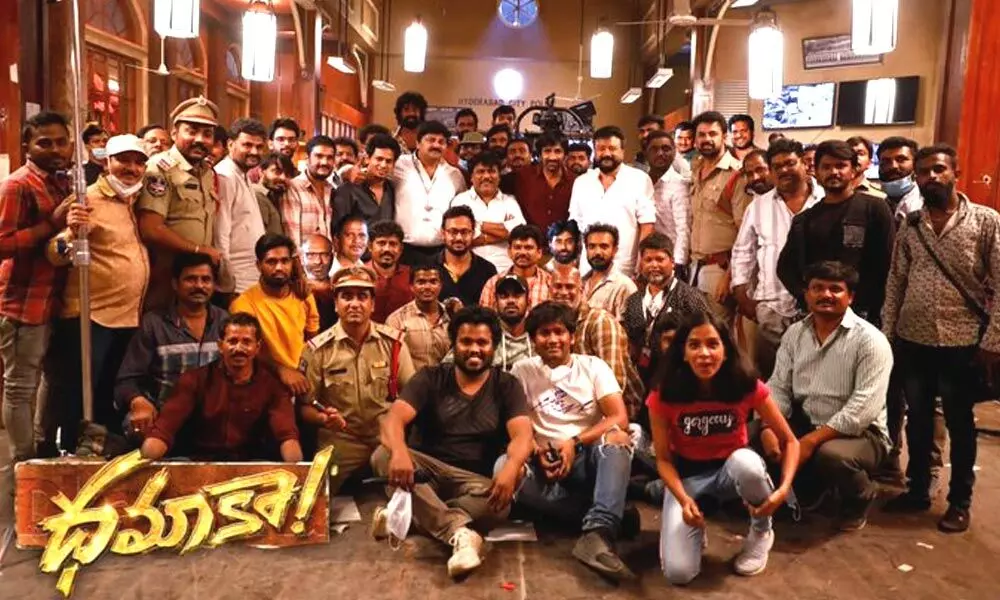 Ravi Teja and his team wrapped up the fourth schedule of the Dhamaka movie!