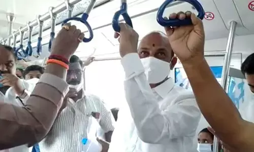 Bandi Sanjay takes a metro ride