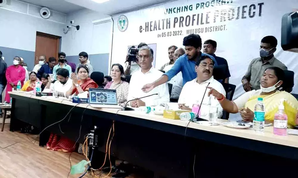 Harish Rao launches Telangana health profile project in Mulugu
