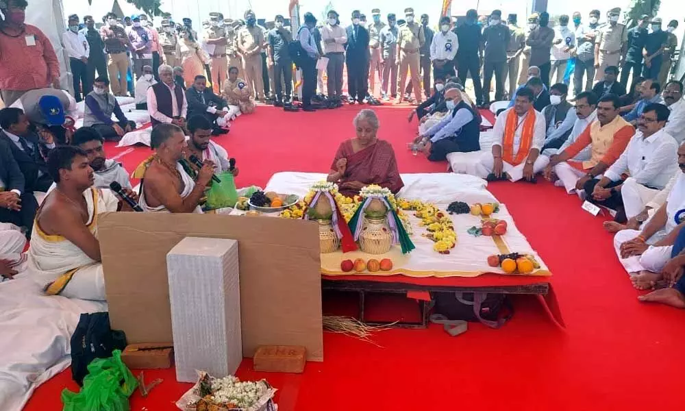 Nirmala Sitharaman lays stone for customs academy in Anantapur