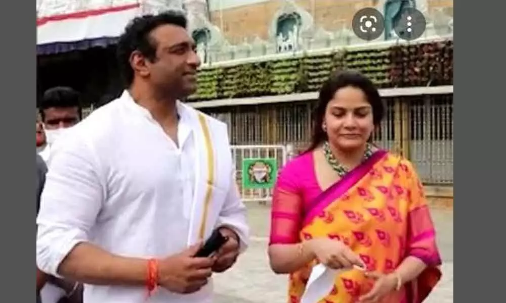 File picture of Mekapati Goutham Reddy with his wife Sri Keerthi