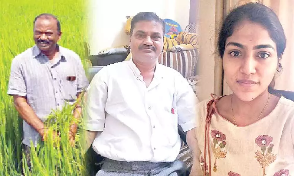 Pusi Sadashiva Reddy, farmer; Komati Srinivas,  private teacher; Dr. Kalakuntla Varshini Rao