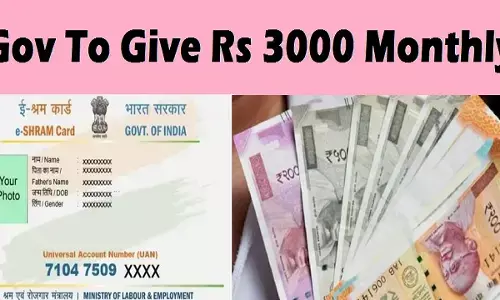Central Govt of India, Launched Pradhan Mantri E-Shram Card Pension Scheme: Cardholders to get Rs.3000 monthly pension