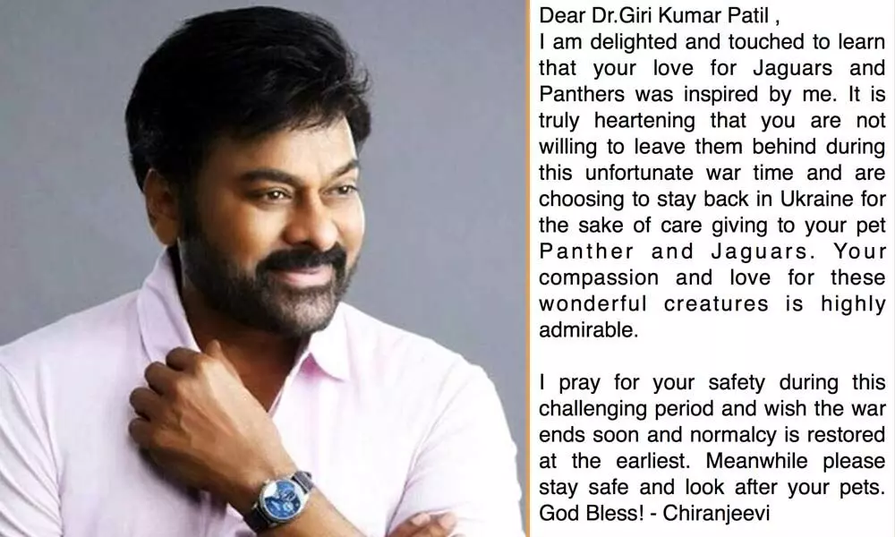 Megastar Chiranjeevi drops a heartfelt note after knowing about Ukraine based Indian doctor Giri Kumar!