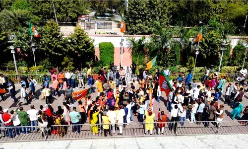 Thousands of BJP workers, supporters celebrate party’s victory