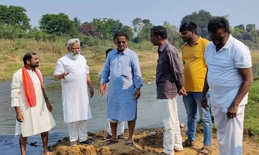 Waterman of India Rajendra Singh visiting the water bodies in Visakhapatnam on Friday