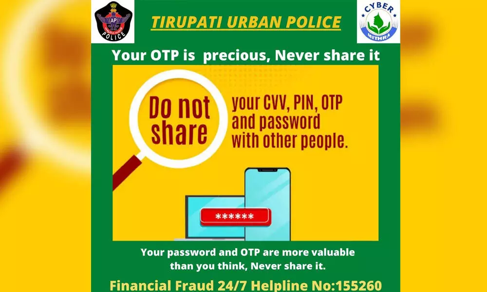 Urban police sensitising the public not to share OTP through web posters.