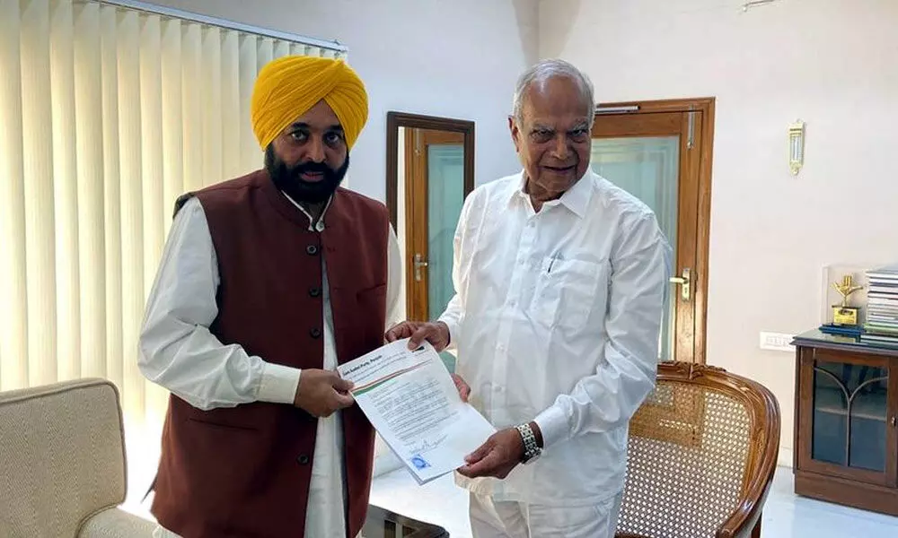Bhagwant Mann meets Governor, stakes claim to form AAP govt
