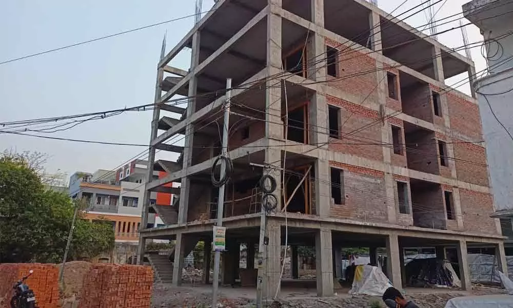 Building under construction at Innespeta in Rajamahendravaram