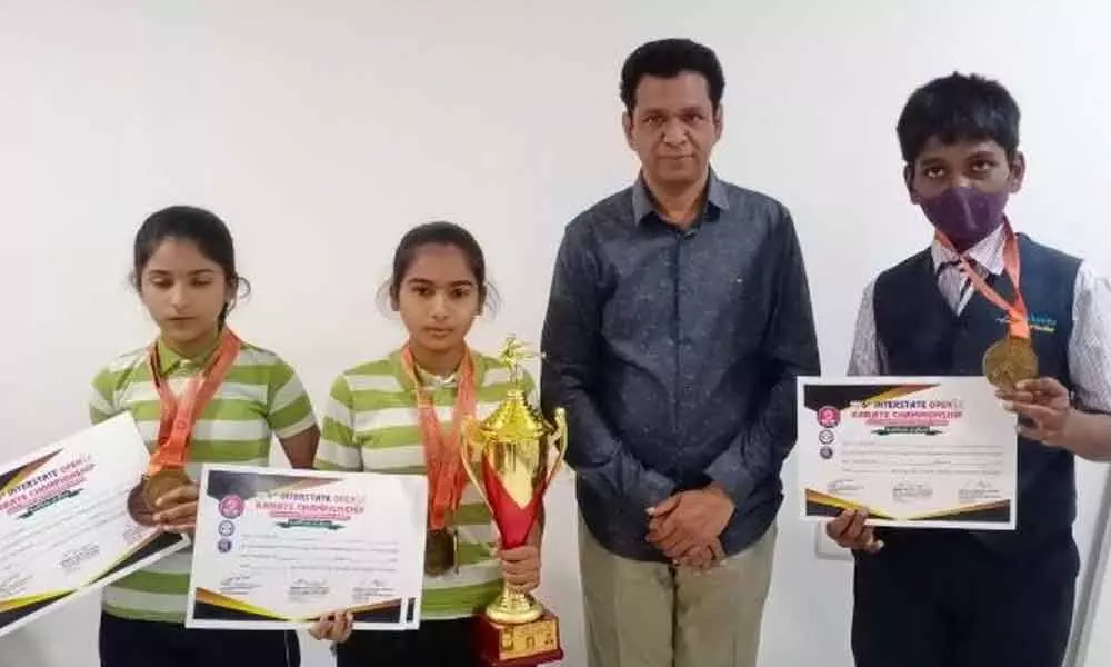 Karimnagar: Alphores students secure highest gold medals in karate