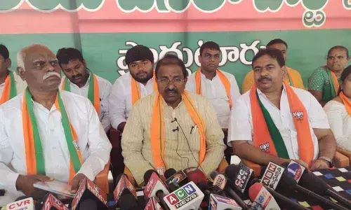 BJP state president Somu Veerraju addressing media in Proddatutu on Monday