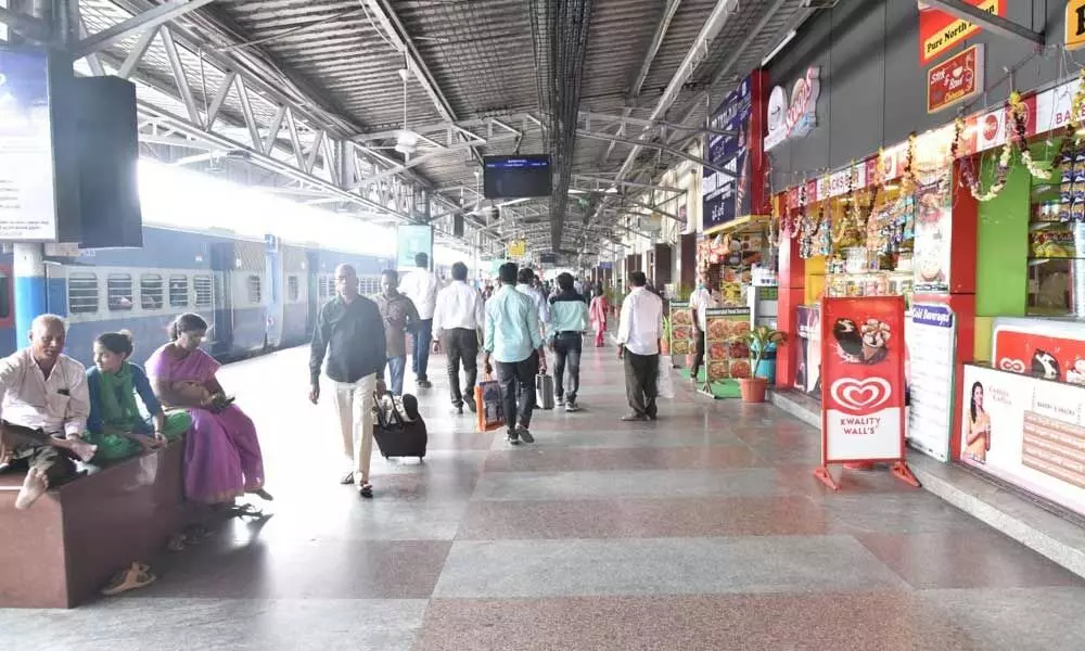 A view of the platform in Tirupati station