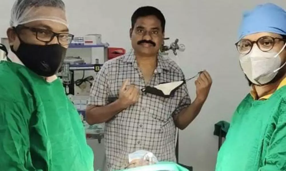 Doctors at Vemulawada Anandareddy Hospital removed a 9 kg tumor from a patient on Wednesday