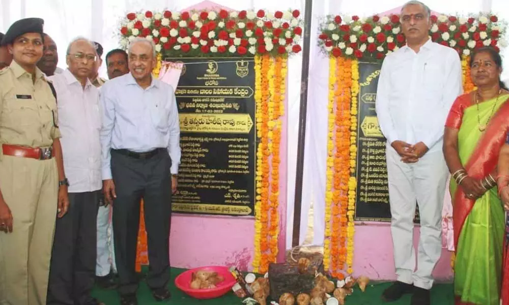 Harish Rao lays stone for Bharosa centre in Siddipet
