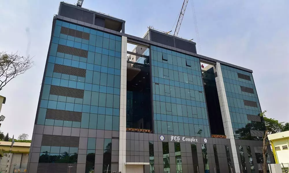 View of the 7-storey technical facility for flight control system, at Aeronautical Development Establishment (ADE) in Bengaluru. The facility was built by the DRDO in record 45 days using in-house hybrid technology